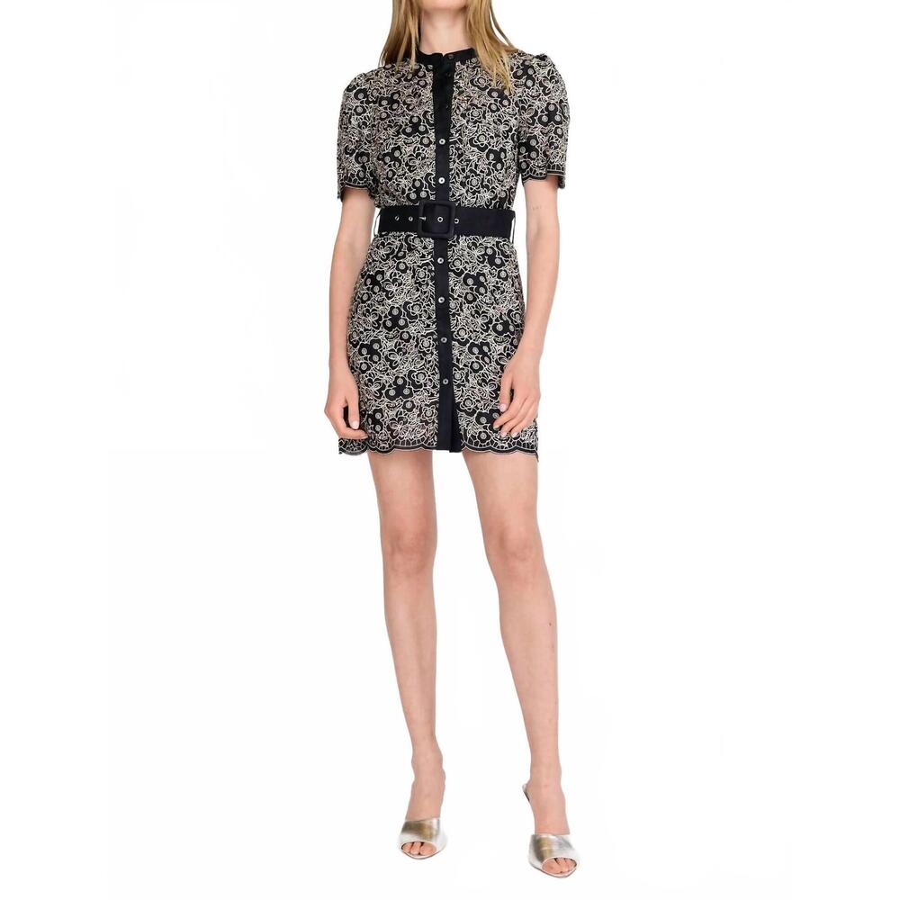 NEW CHRISTY LYNN alex dress in onyx embroidery